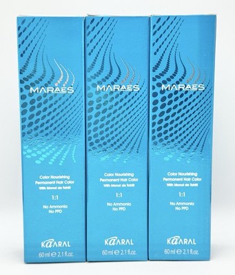 3x Kaaral MARAES Nourishing Permanent Haircolor 8.1 Light Ash Blonde 2.1 oz.