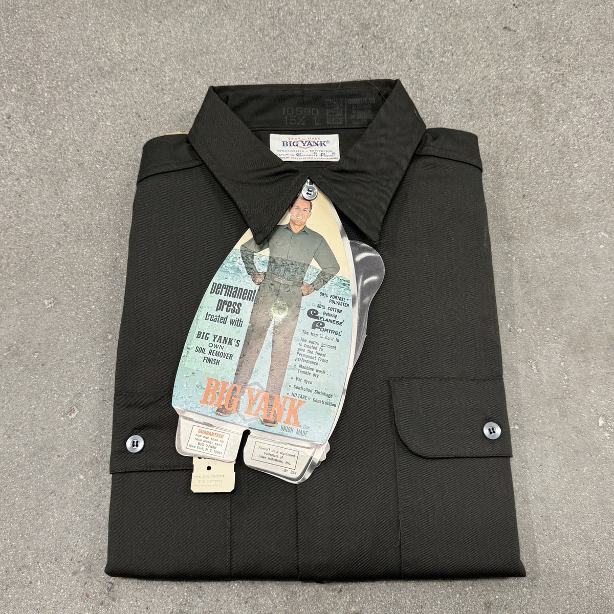 60s BIG YANKヴィンテージワークシャツ マチ付き ブラック Large Vintage 1960s 60s Deadstock Big Yank Reliance Workwear Work