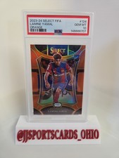 2023-24 Panini Select FIFA Lamine Yamal #124 Orange Prizm Rookie /49 PSA 10 