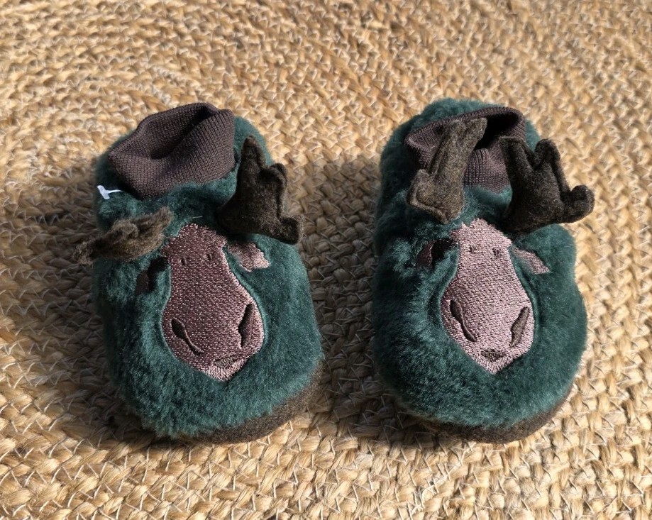 EUC L.L. Bean Toddlers&rsquo; Animal Paws Slippers Moose Size 5-6 Toddler Kids