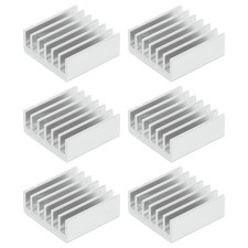 6 Pcs Heatsink 14x14x6mm Aluminum Heat Sink with Thermal Blue Sticker White