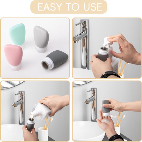 4Pcs Squeeze Salad Dressing Bottles, Mini Sauce Condiment dark grey, grey - Picture 4 of 7