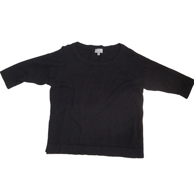 Pure Collection black 109% Cashmere Short Sleeve Sweater Plus Size 18
