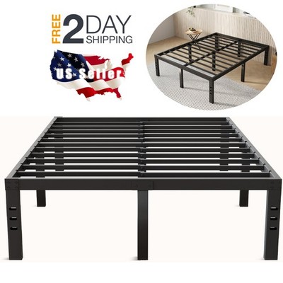 Base De Cama Queen Size 14 Pulgadas Metal Plataforma Estructura En Oferta Barata