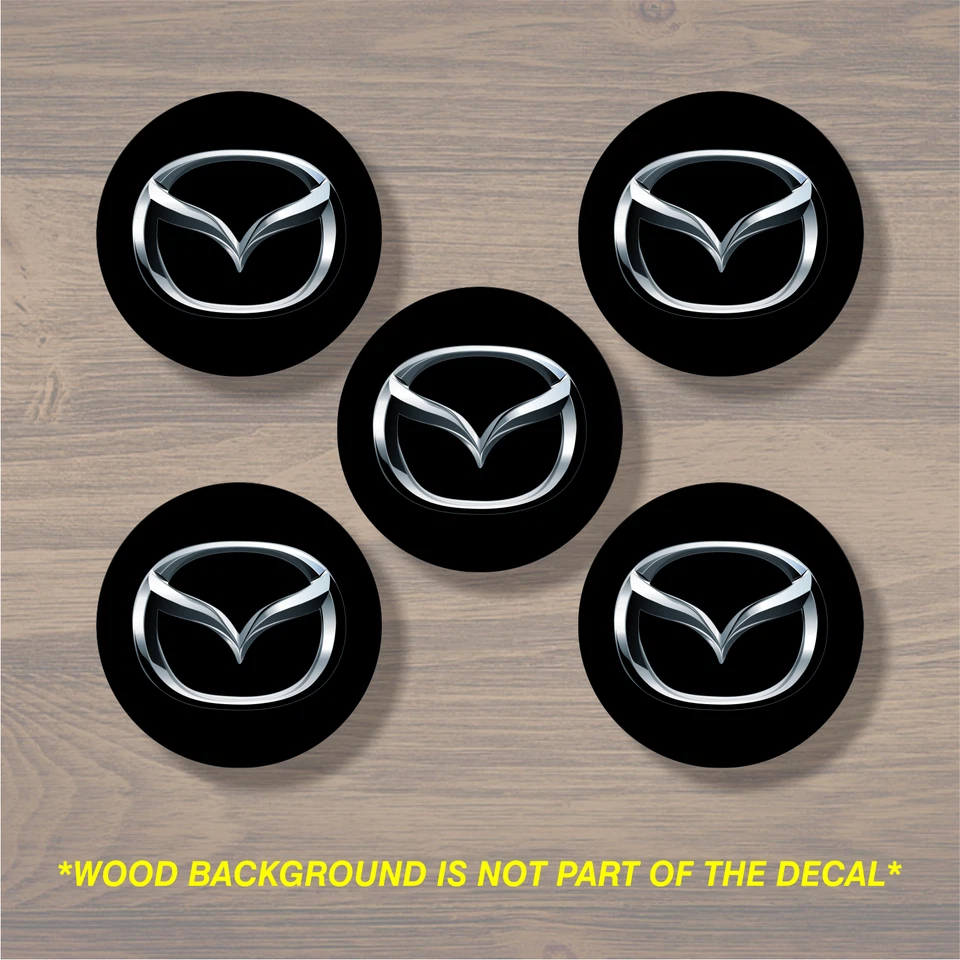 Mazda Wheel Center Cap Overlay x5, Vinyl Decal Sticker