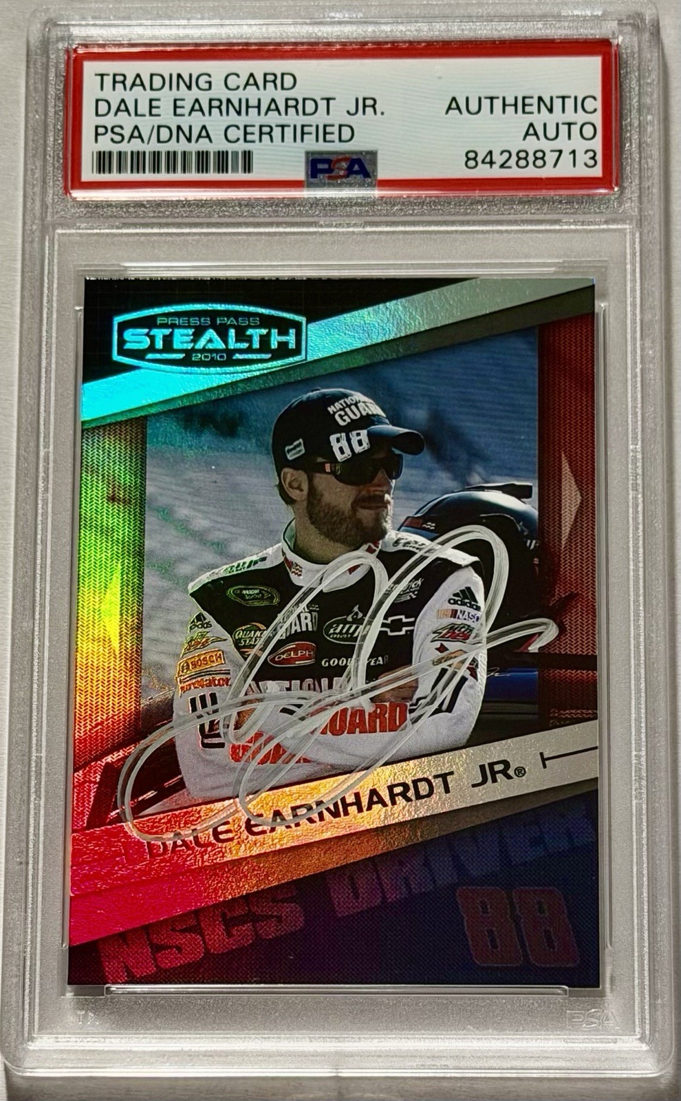 Dale Earnhardt Jr. 2010 Press Pass Stealth Auto PSA/DNA NASCAR HOF #8 Signed