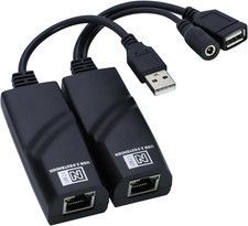 USB Extender over Ethernet up to 196 Ft, USB 2.0 over RJ45 Cat5/5E/6 Extender wi