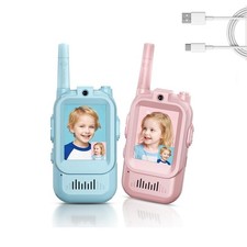 Vidéo Walkie Talkie Enfant 2 Pièces Rechargeables Avec Écran Jeu Éducatif
