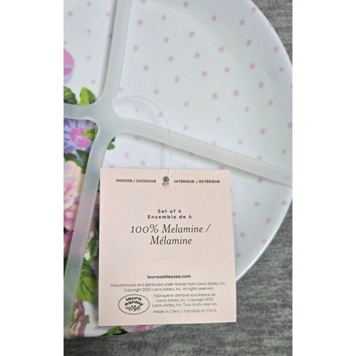 NWT LAURA ASHLEY 4pk Aveline 7.5" Melamine Salad Plates Spring Lavender Floral - Picture 3 of 4