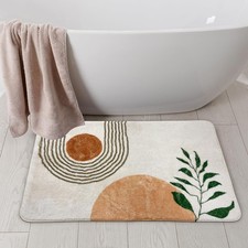 17"X35" Boho Bath Rugs for Bathroom Decor Non-Slip Bath Mat Absorbent Plush M...