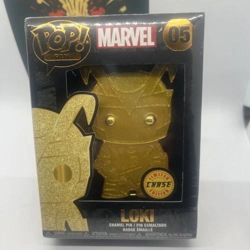 NEW LOKI LIMITED CHASE EDITION GOLD MARVEL FUNKO POP PIN #05 DISNEY RARE SEALED
