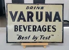 Rare Original Vintage Varuna Beverages Soda Pop Advertising Embossed Tin Sign