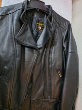 Vanson Leathers Black Leather Motorcycle Jacket Made in USA Boston Mass Size 16