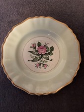 Vintage J &G Meakin DinnerPlate Lilly of the Valley/Rose design Gold trim 25.5