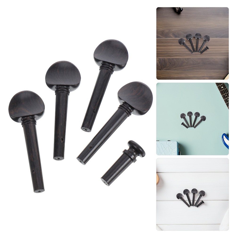 Violin Tuning Pegs Ebony Wood Replacement Set for 4 4 Violin Durable Accessories