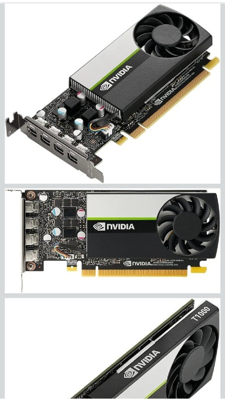 NVIDIA T1000 4GB GDDR6 Graphics Card PCI Express 3 4x Mini DisplayPort 1.4