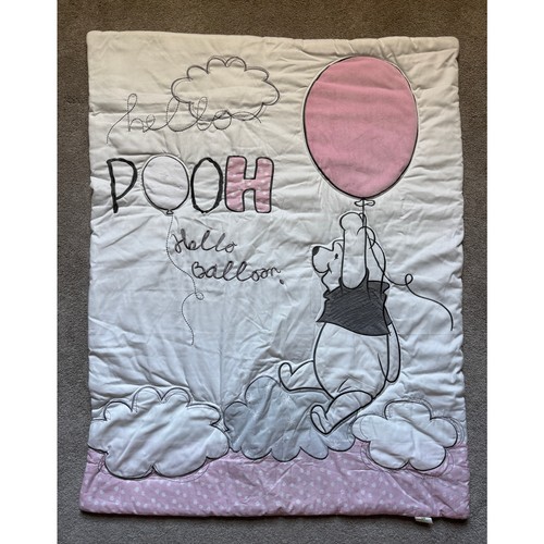 Disney Baby Winnie the Pooh Crib Quilt - White Baby Girl Wall Hanging Classic