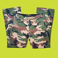 Mudd Girls Camo Print Pants Size 14 Regular Green Brown Stretch Low Rise