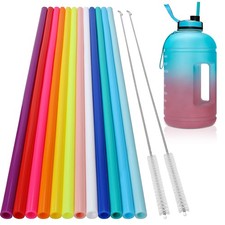 12 Pack Extra Long 14.5 inch Reusable Silicone 14.5-inch, Bright colors 