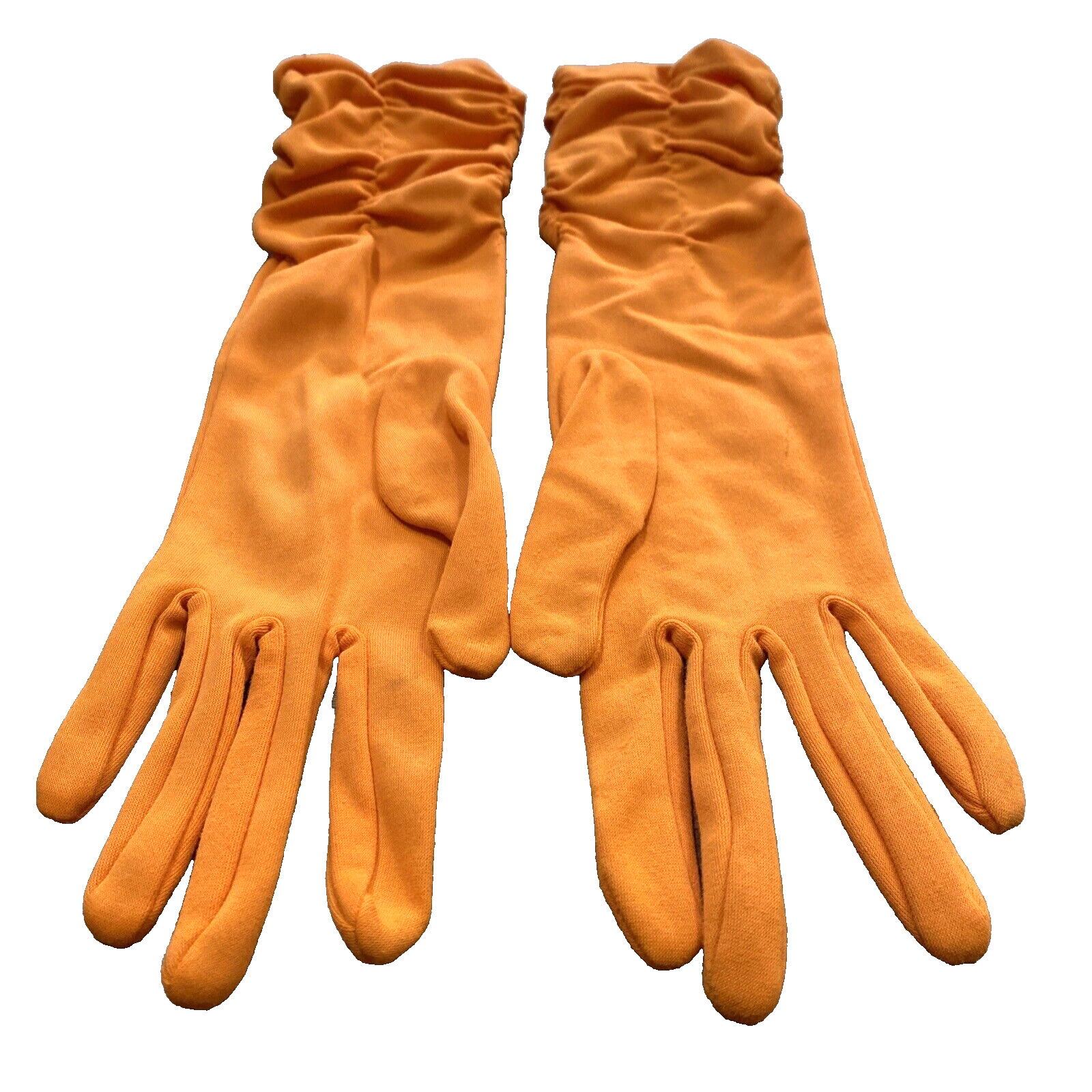 Vintage Dressy Orange Stretch Textile Gloves Ruch… - image 5