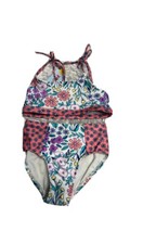 Cat  jack Girls Bikini Top  Bottom high Waist Set Floral Size XS