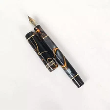 New Kaigelu 316 Resin Celluloid Black Fountain Pen EF/F Nib Writting Ink PenaHvs