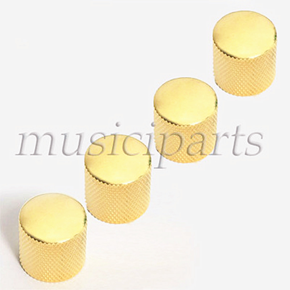 4Pcs Guitar Control Knobs Gold Metal Guitar Dome Knob Control For