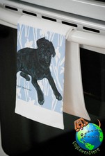 Pug Kitchen Hand Towel Black