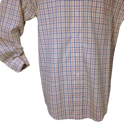 Vintage 90s Brooks Brothers Plaid Oxford Shirt M(15.5) Button-Down