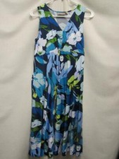 Kelly by Clinton Kelly A223895 V-Neck Floral Print Knit Dress Blue Womens 0 XXS