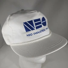 NEO Industries Hat Strapback Embroidered Chrome Plating Logo USA Vintage Cap