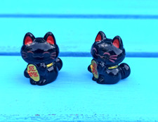 Minkaklecks  1x Mini Glückskatze Glück Glücksbringer  Schwarz  26mm