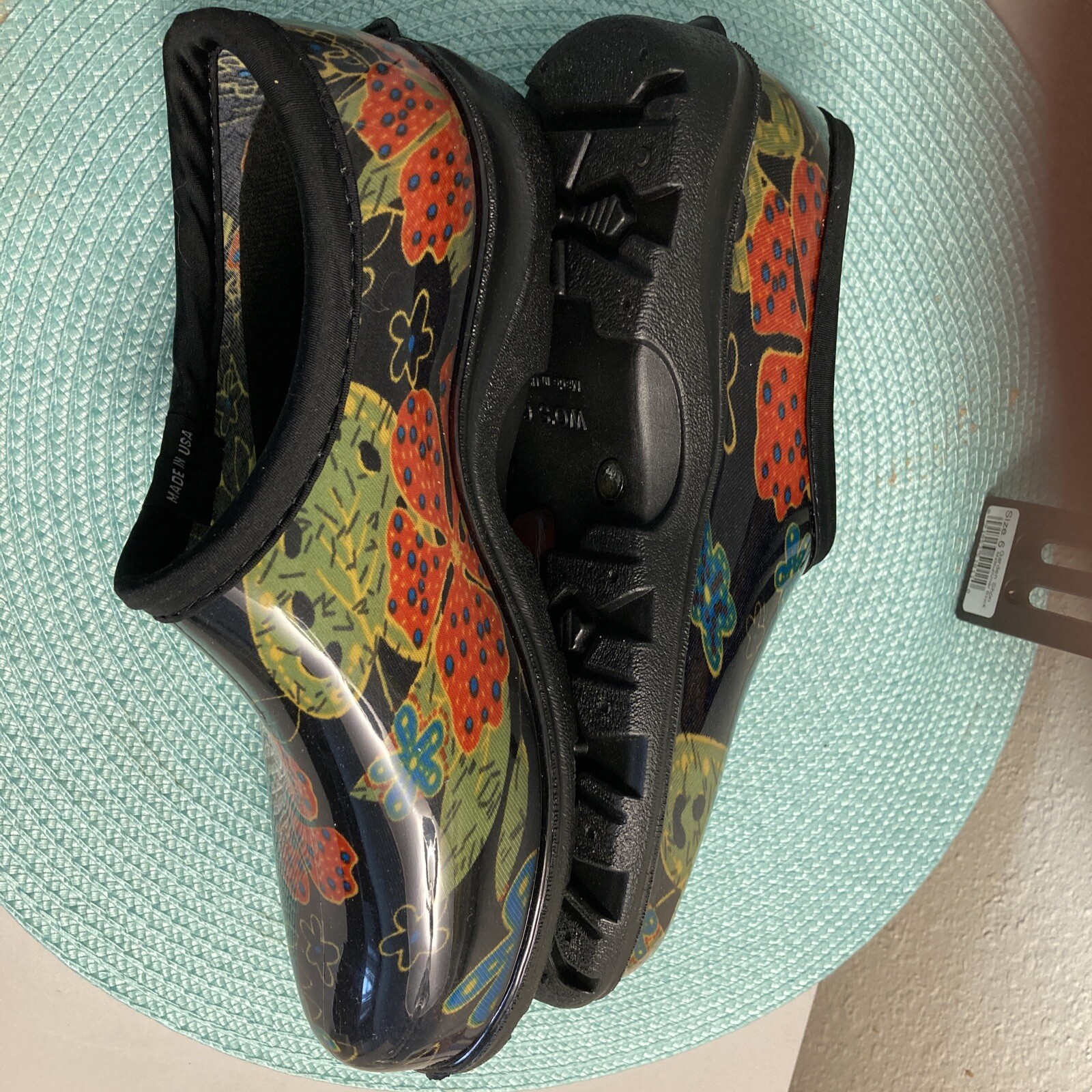 Sloggers Women’s Waterproof Gardening Shoes Multicolor with Flowers Sz 6 NWT
