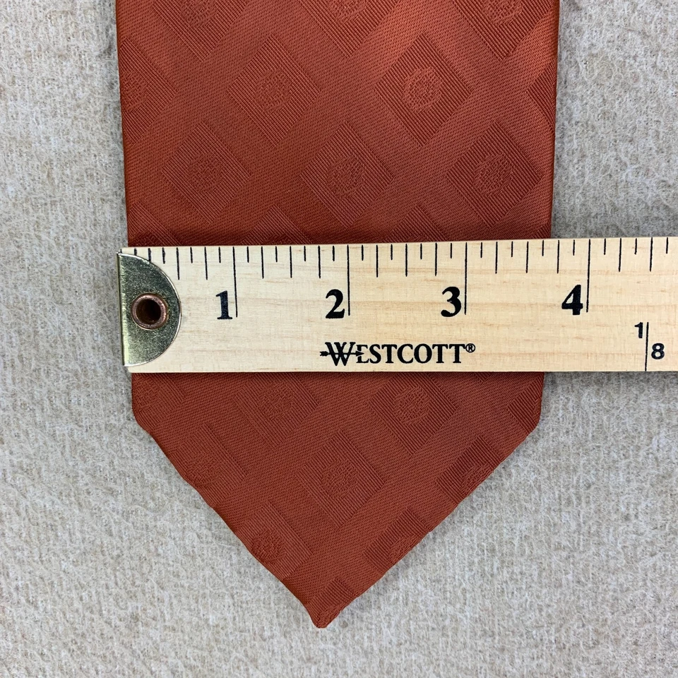Corbata De Colección Años 70 Wemlon Wembley Naranja Poliéster Corbata Ancha Disco Geométrica Foto 2 de 4