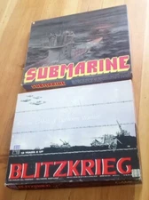 Lot Of 2 Avalon Hill's Game Submarine Blitzkrieg Vintage 1977 War Strategy Games