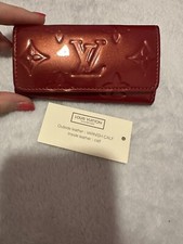 Authentic Louis Vuitton Deep Red Vernis Leather Key Holder