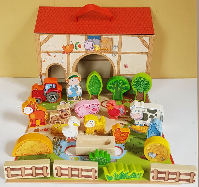 large wooden farm set