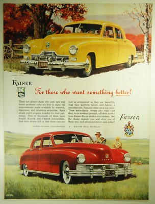 Vintage 1947 KAISER-FRAZER Automobile Large Magazine Print Ad | eBay