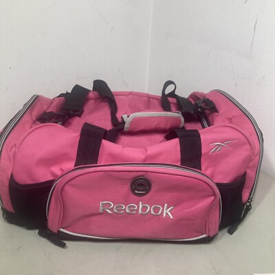 Vintage Reebok Pink Duffel Bag Gym Tote & Shoulder Strap Workout Gear Woman Bag 