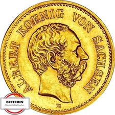 J260  5 Mark SACHSEN Albert von 1877 E in VZ-STG SELTEN  476