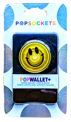 PopSockets Popwallet Plus Happy Face Smiley CC ID Holder Pop Socket Pop  Wallet
