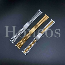 20mm Stainless Steel Curved End Jubilee Watch Band Bracelet President Three Link