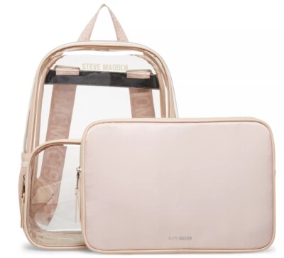 Steve Madden Women’s Bcelene Clear Box Bag With Pouch – Transparent Tote, Crossbody Or Top Handle