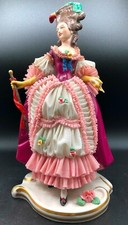 Antique German Porcelain Lady Figurine w/Lace Dress 10
