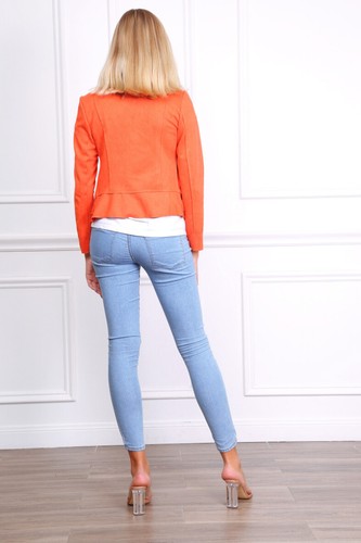 New Women Mint Raw Edge Suede Biker Jacket,More Colors, 8,10 12 14 16 18 20 22 - Picture 24 of 26