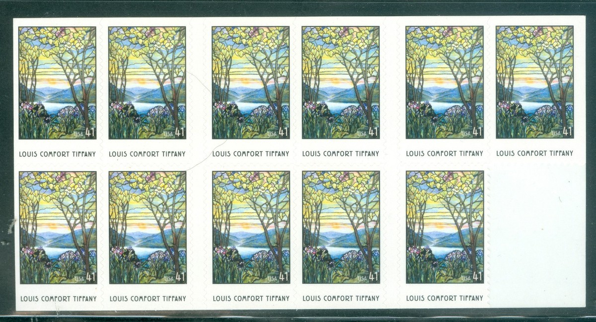 US 4165 41c TIFFANY booklet of 20 P# 1111 ISSUED AUG.9-2007 MNH