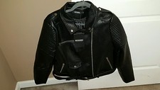 Misguided Pleated Shoulder Faux Leather Biker Jacket