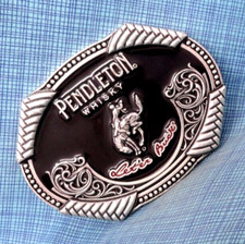 2020 Pendleton Whisky Promo Belt Buckle Leter Buck Montana Silversmiths .QRT950