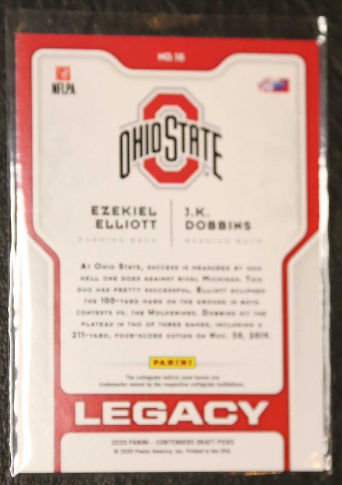 2020 Panini Contenders Draft Picks Legacy 18 Ezekiel Elliott/J.K