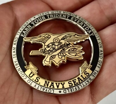 Navy Seals Earn Your Trident NSW Seal Team Cut Out Challenge Coin USN CPO DEVGRU